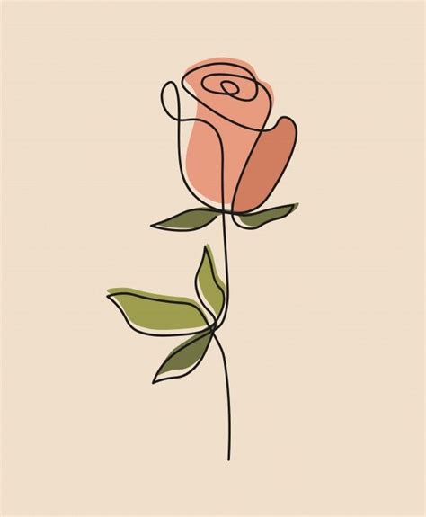 Premium Vector One Line Continuous Of Flower Single Line Drawing Art