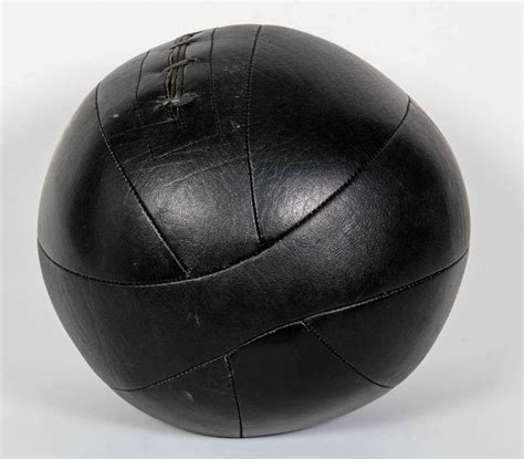 Vintage Black Leather Medicine Ball By Everlast For Sale At 1stdibs