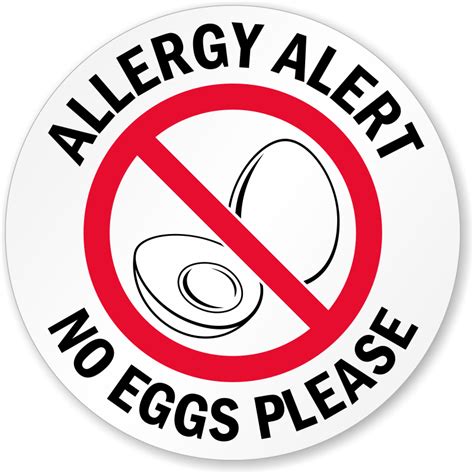 Allergy Alert No Eggs Please Door Decal Signs Sku Lb 2979
