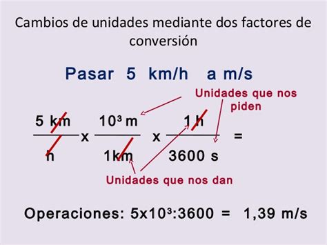 Cambios De Unidades Mediante Dos Factores De Conversion