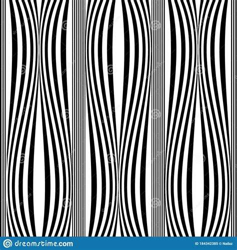 Striped Black And White Vector Seamless Pattern Vertical Stripes