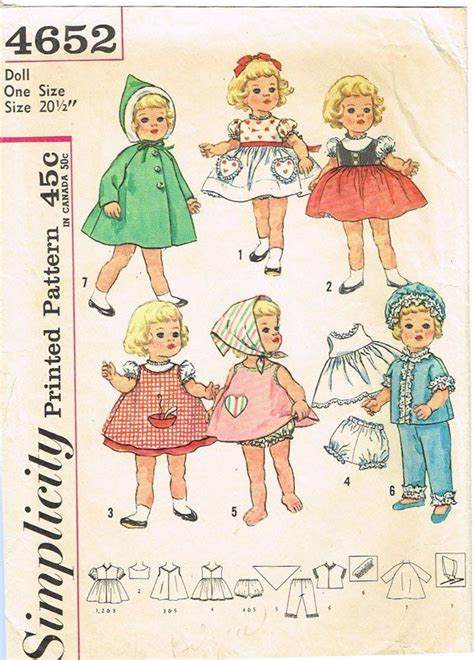 1960s Vintage Simplicity Sewing Pattern 4652 20inch Chatty Cathy Doll