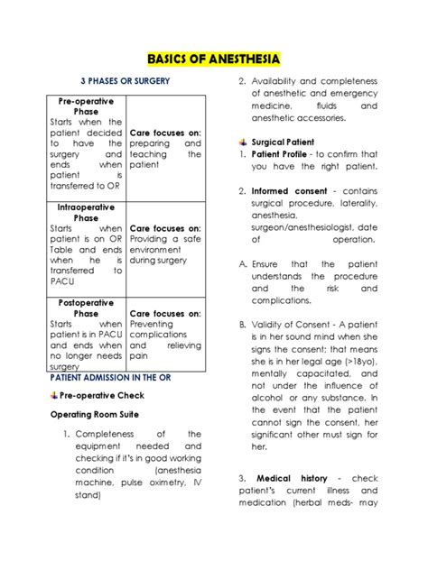 Basics Of Anesthesia Reviewer Pdf Anesthesia Surgery