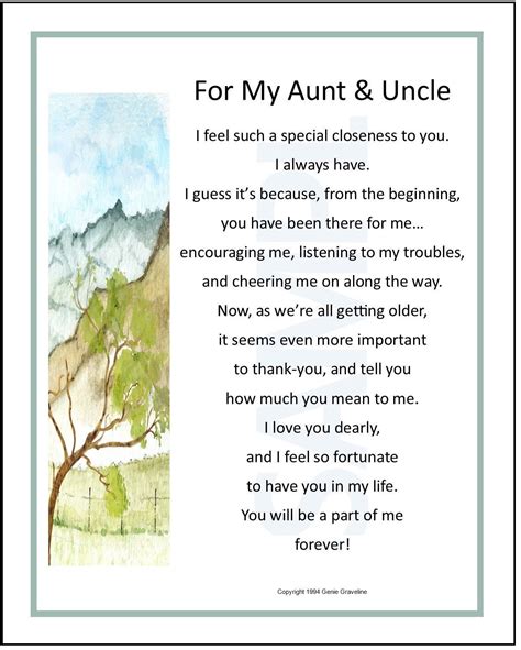 Aunt Uncle Thank You Poem Digital Download Aunt Uncle T Etsy Uk