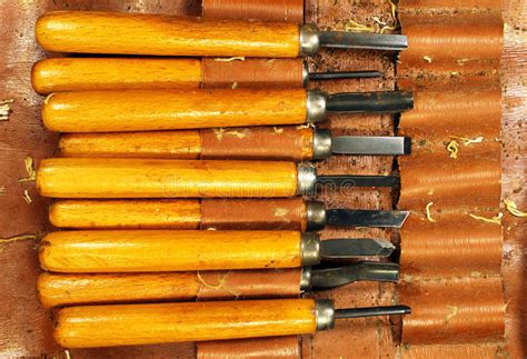 Set Of Old Dirty Chisels Stock Image Image Of Timber 79854073