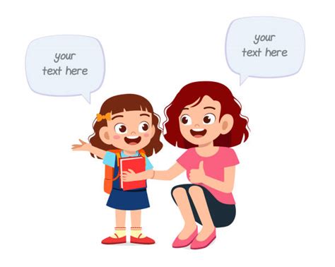 Mom And Daughter Talking Clipart