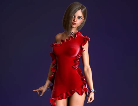 Red Dress Girl 3d Cgi 4k Hd Artist 4k Wallpapers Images Backgrounds Photos And Pictures