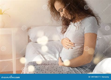 Morning Of Beautiful Pregnant African American Woman In Bedroom Stock Image Image Of Morning