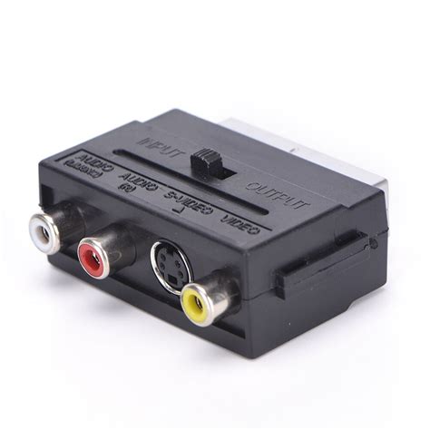 1 21 Pins Scart Male Plug To 3 Rca Female Av Tv Audio Video Adaptor