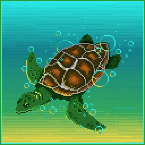 Turtle By Me Pixelart Isometric Art Pixel Art Tutorial Pixel Art
