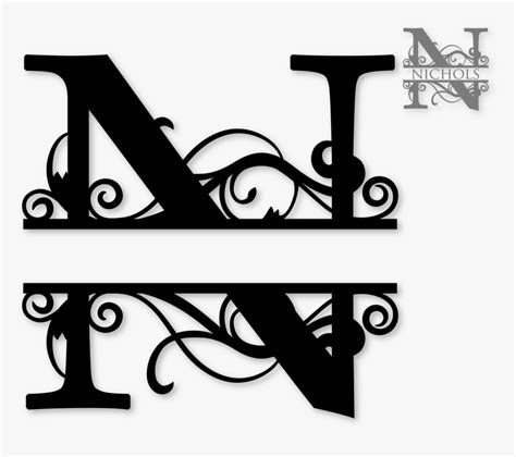 Split Letter Svg Letter N Svg Split Monogram Svg Split Frame Vrogue