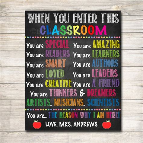 Personalized Printable Classroom Poster Classroom Decor Etsy