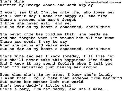 Shes Mine By George Jones Counrty Song Lyrics