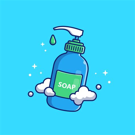 Liquid Soap Bottle Illustration Cartoon Vector Icon Illustration