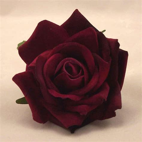 Loose Roses 6 Luxury Burgundy Medium Velvet Roses Wedding Flower