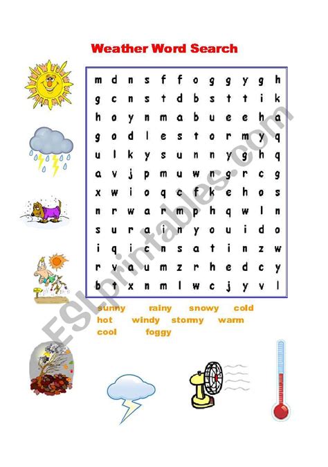 Printable Weather Word Search For Kids Word Search Printable