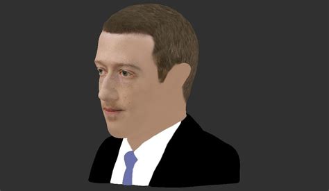 Artstation Mark Zuckerberg Bust Ready For Full Color 3d Printing