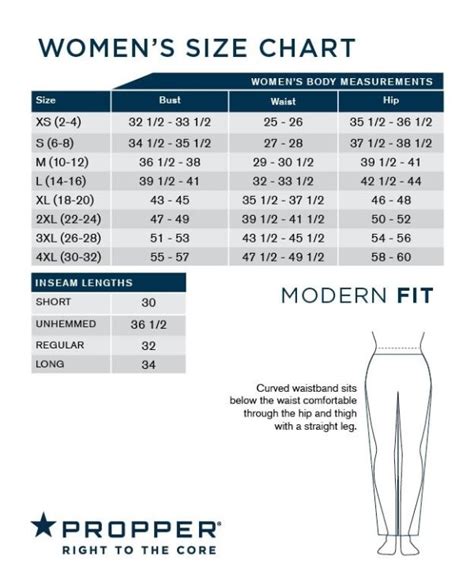 Propper® Women's Pant Size Chart | Uniform Tactical Supply