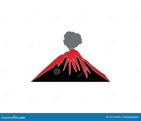 Volcano Eruption Logo Vector Illustration On White Background Stock