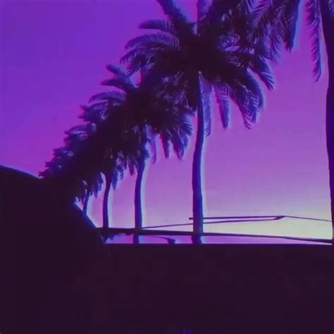 Palms Purple Vaporwave Digital Retrowave Art Futuristic 80s Wave Video