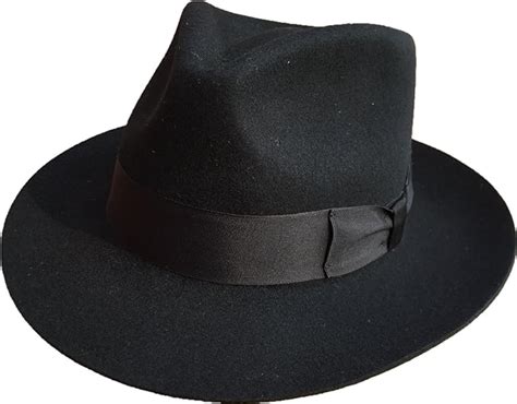 Godfather Gangster Mobster Gentleman Fedora Classic Black Wool Felt Hat