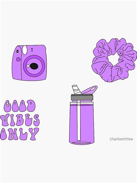 Purple Color Aesthetic Pack Sticker For Sale By Charloottttee Redbubble