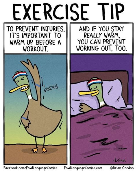 Exercise Tip Workout Humor Funny Quotes Fowl Language Comics
