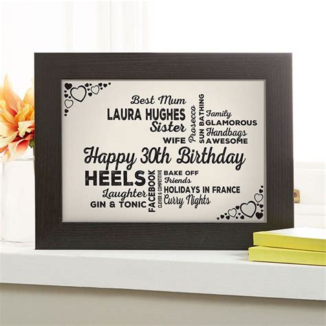Whether they're turning 21 or 101, wish them many happy returns with a personalised birthday gift. 30th Birthday Gift for Her of Typographic Art | 30th ...
