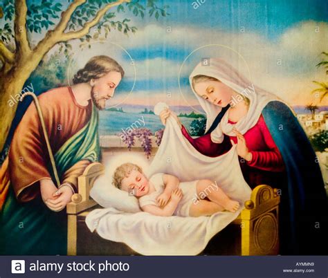 The bible does not explicitly state how old mary was when she gave birth to jesus. Virgin Mary and Josef over newly born baby's Jesus Christ ...