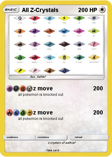 Pokémon All Z Crystals Z Move My Pokemon Card