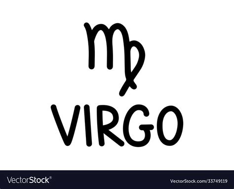 Virgo Handwritten Name And Icon Sign Zodiac Vector Image