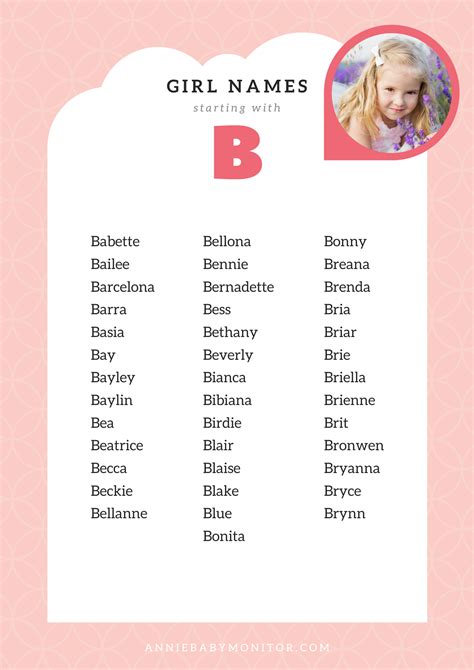 UNIQUE Baby Girl Names Starting With B Unique Girl Names Baby Girl Names Girl Names
