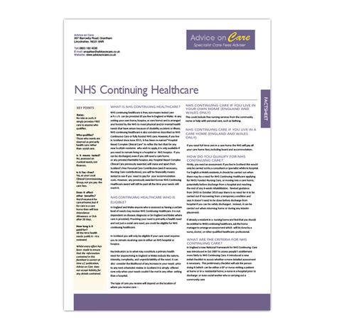 Free Factsheet Advice On Care Impartial Care Fees Consultant