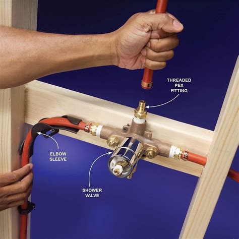 Fittings For A Shower Valve Plumbing With Pex Tubing