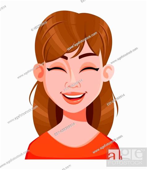 face expression of beautiful woman laughing female emotion stock vector vector and low