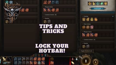 Baldurs Gate 3 Tips And Tricks Lock Your Hotbar Youtube