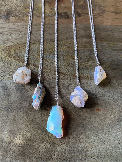 Raw Opal Necklace Genuine Jewellery Natural Opal Etsy