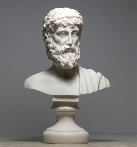 Zeus Father King Of Gods Bust Head Greek Roman Statue Sculpture Figure