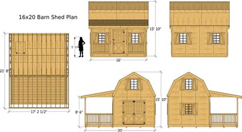 Diy Barn Shed Plans 12x14 16x20 20x24 Two Story And Front Porch