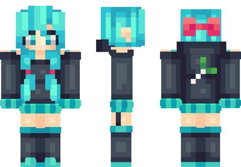 Hatsune Miku Minecraft Skin Pixldme Hatsune Miku Hatsune Miku