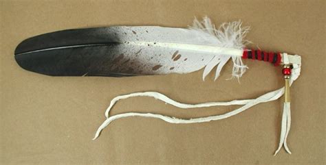 Native American Lakota Feather Ceremonial Hair Ties