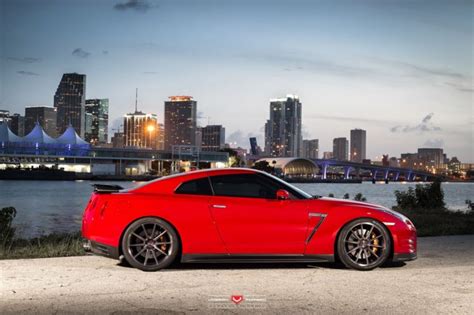 Nissan Gtr Red Vossen Wheels Cars Coupe Wallpapers Hd Desktop