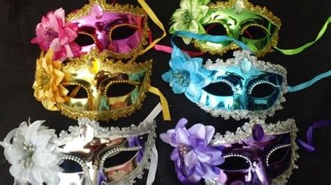 mardi gras masquerade party favor sweet 16 weddings masks lot of 6 fiesta de máscaras centro