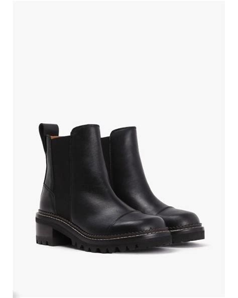 See By Chloé Mallory Black Leather Chelsea Boots In White Lyst