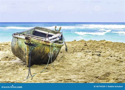 Old Boat On A Beach Stock Image Image Of Wooden Beautiful 48794209