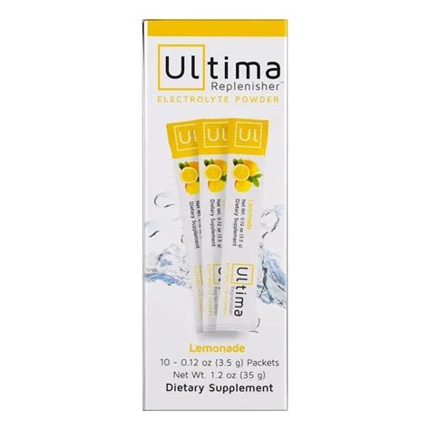 Ultima Replenisher Electrolyte Powder Lemonade 10 Packets Zero