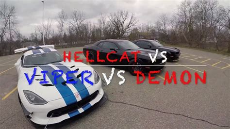 Dodge Viper Vs Hellcat Vs Demon Youtube