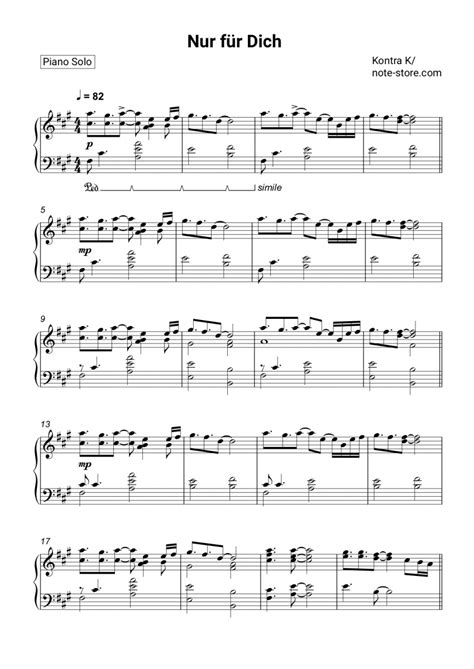 Kontra K Nur Für Dich Noten Für Piano Downloaden Für Anfänger Klavier