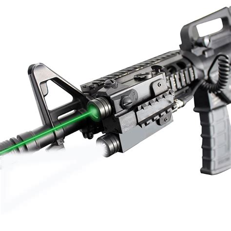 Tactical Gun Laser Flashlight Combo AR AK Rifle Green Red Laser Pointer Sight For Hunting