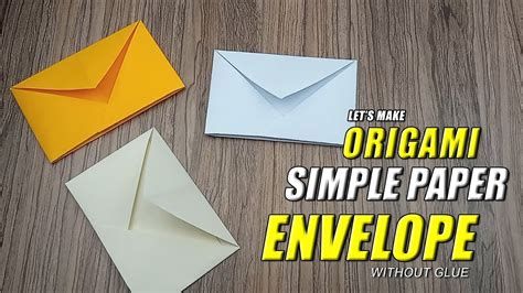 How To Make Simple Paper Envelope Without Glue Origami Paper Crafts